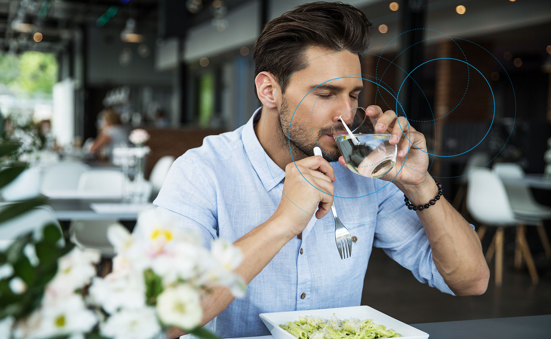 Man drinks 2042 Water